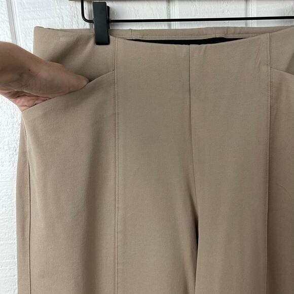 Old Navy Women High Rise Pixie Wide Leg Trouser Pants Office Tan NEW Size Large - Picture 2 of 7